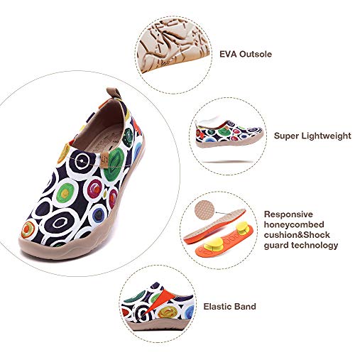 Image of UIN Women's Artistic Slip-On Shoes Vibrant Floral Casual Loafers Lightweight Comfortable Travel Footwear