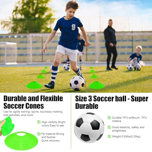 Image of Kids Soccer Goals for Backyard Set - 2 Pack of Portable Pop Up Soccer Nets with Ball,Cones,Complete Training Equipment Kit for Toddler,Youth,Kids Age 3-14,Outdoor Sports Game