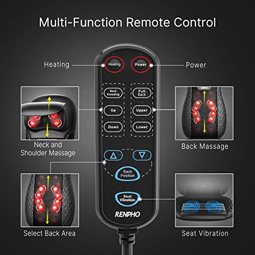 image for RENPHO Neck & Back Massager with Heat for Chair, Full Back Shiatsu Rol