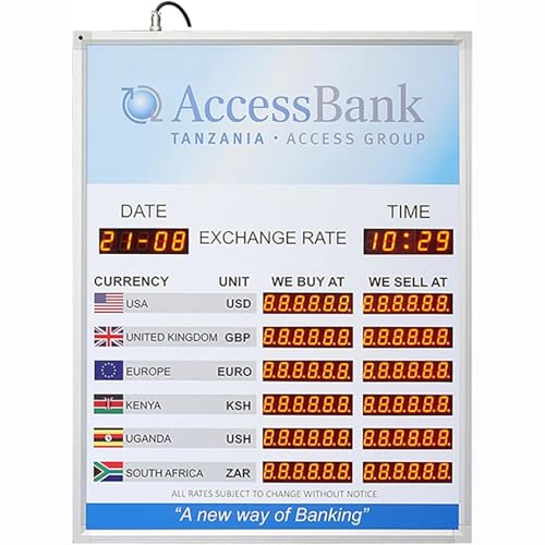 Image of Electronic Exchange Rate Display Screen,Bank Interest Rate Display,with Remote Control,for Banks,Financial Institutions