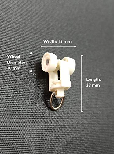 Image of FAPBADRI Runners /Sliders for M Track /Curtain Channel - Ivory Colour - 50 Pieces.