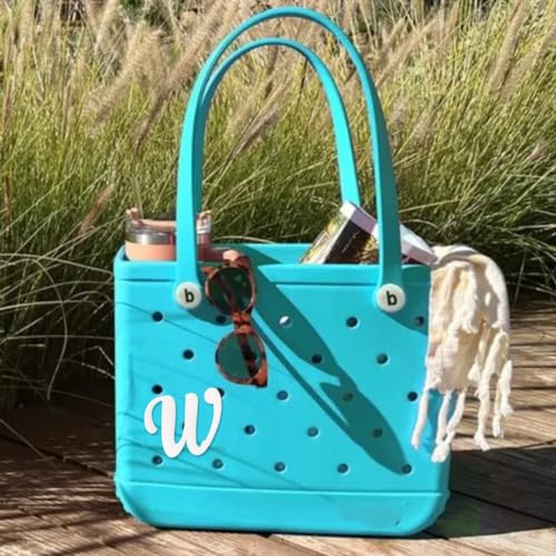 Letter Charms for Bogg Bag, Alphabet Initial Large Size Lettering Inserted Decor Charm Compatible with Bogg Bag Rubber Beach Tote Bag Accessories3