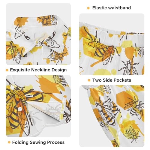 Image of visesunny Boys Hawaiian Shirt and Short Set Summer Outfit Kids 2 Piece Clothes Set 3-10Y