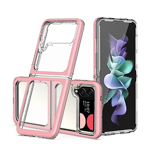 Coque Samsung Z Flip 3 et 4 transparente antichoc rose