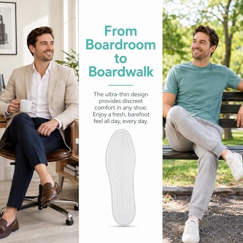 Image of 5 Pairs Shoe Insoles, Breathable Shoe Pads for Barefoot Use, Washable Shoe Inserts, Boot Inserts, 8-Layer Pure Cotton, Cut-to-Size for US Men 8 / Women 9.5 / EU 42 / UK 7.5