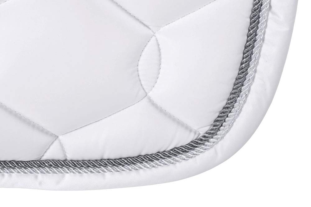 Eskadron Schabracke Glossy Wave mit doppel Kordel in vielen Farben, Größe:Pony Dressur (PD), Farbe:White