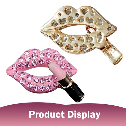 Image of 4 PCS Car Vent Accessories, Bling Lip Air Vent Clips, Car Interior Decor Charm, Cute Car Accessories for Women (Pink)