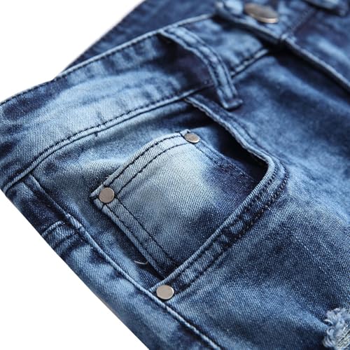 Maiyifu-GJ Men's Slim Fit Ripped Jeans Straight Leg Distressed Destroyed Denim Pants Fashion Stretch Hip Hop Biker Jeans4