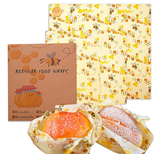 Tonsooze Involucro di Cera d'api, Beeswax Wraps, Riutilizzabile