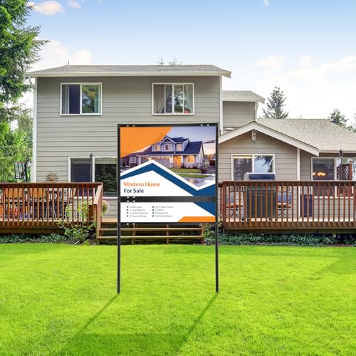 Yaocom XIE-YAOCOM-250 6 Pack Real Estate Yard Signs Metal H Frame With Rider Black Real Estate Sign Holder Yard Sign Stakes Steel H Frame Yard Stakes Real Estate Open House Signs  thumb #4