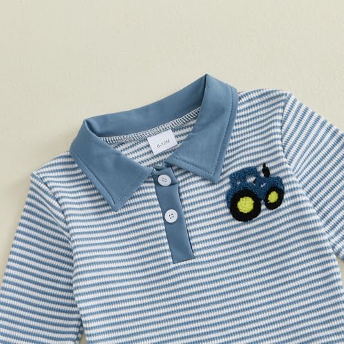 Image of VISGOGO Baby Boy Clothes Toddler Fall Winter Outfit Sweater Toddler Boy Striped Clothes 6 12 18 Months 2 3T 4T Pant Set