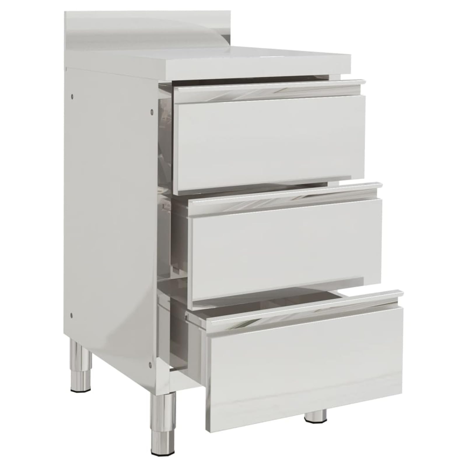 Gastro-Küchenschränke mit 3 Schubladen 2 STK. Edelstahl, Edelstahl Arbeitsschrank, Arbeitstisch, Edelstahl Schrank, Pizzatisch, Grillschrank Outdoor