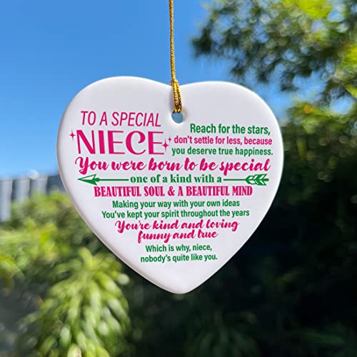 Image of Niece Gifts from Auntie Aunt Uncle, Christmas Tree Keepsake Ornaments Gifts for Niece from Auntie Aunt Uncle, Holiday Christmas Tree Decorations Ornaments Sign, You were Born to Be Special