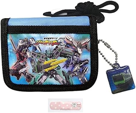 Amazon Co Jp 新幹線変形ロボ シンカリオンz 財布 キッズ ラウンド ウォレット ネックストラップ ブルー 当店オリジナルロゴ入り絆創膏 2点セット 財布 絆創膏 ドラッグストア