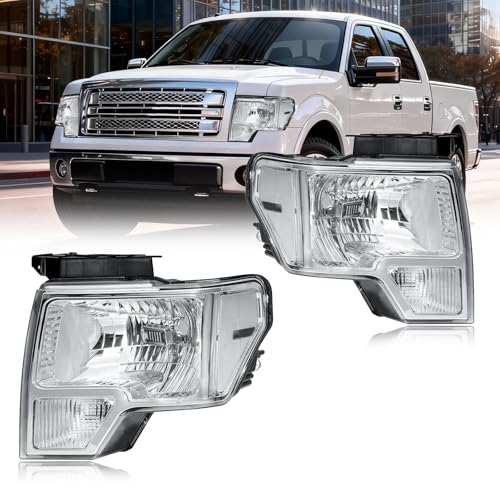 DimFlux Headlight Assembly, Headlights Kit Compatible with 2009-2014 Ford F150