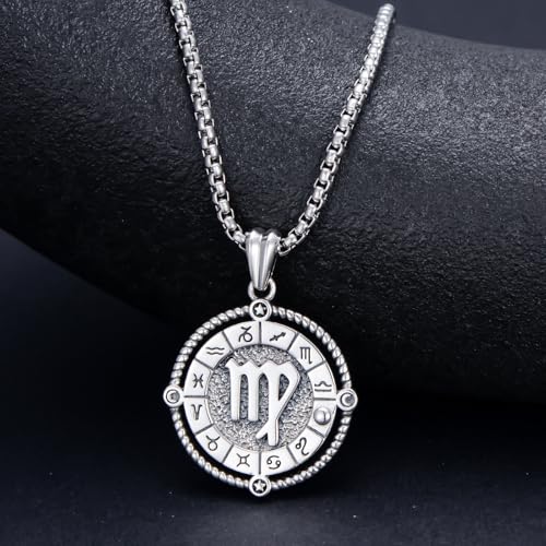 Zodiac Necklace 12 Constellation Horoscope Astrology Pendant Necklace 925 Sterling Silver Zodiac Sign Jewelry Gifts for Men Women3