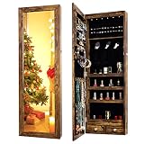 KEDLAN Mirror Jewelry Cabinet, Upgraded 6 LED Lights Wall/Door Mounted Jewelry Armoire Organizer, 43
