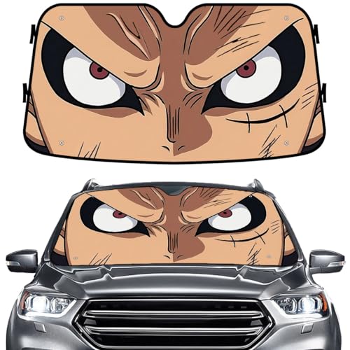 GENANY Pirate Anime Windshield Sun Shade for Car SUV Truck (55x30 Inches) Front Window Visor for Windows Protector Blocks UV