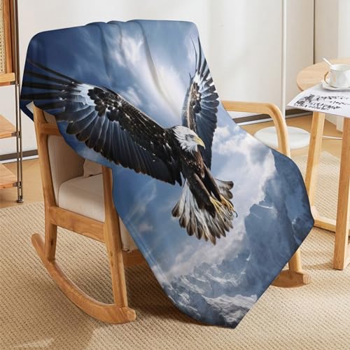 Couverture aigle 3D douce pour vos soirées cocooning au salon - 8