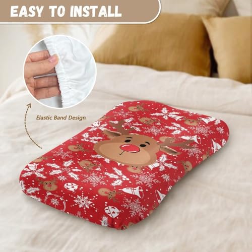 Image of ZOUTAIRONG Christmas Baby Bassinet Sheets Stretchy Soft for Oval Hourglass Rectangular Bassinet Mattress Pad Stylish Mattress, Elk Bells Print