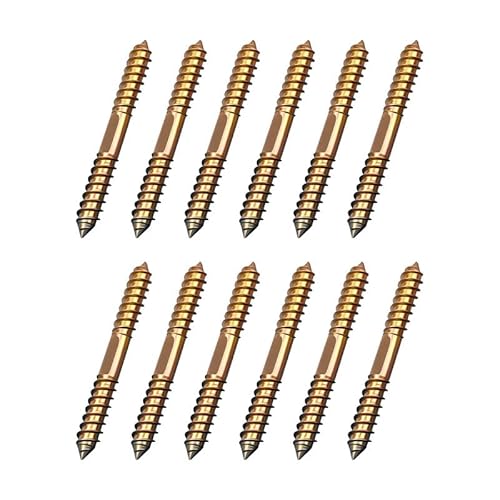 12PCS Double Ended Screw, Hanger Bolts, Double Pointed Head Self Tapping Wood Screws, for Wood Connecting、Furniture Fixing