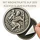ELBKAISER – Christopherus Auto Magnet - Silber – Heiliger Christophorus Auto Plakette fürs Auto – Schutzpatron Autofahrer – Christophorus für Auto – Heiliger Christophorus Auto - Schutzengel