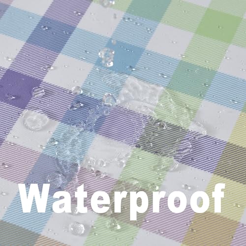 Essifunia Easter Sunday Spring Plaid Tablecloth - Colorful Rectangular 58x102 Inch Water Resistant Table Cloth for Indoor/Outdoor Use - Rustic Table Cover for Kitchen, Picnics, and Parties by Essifunia - Used condition - Image 3