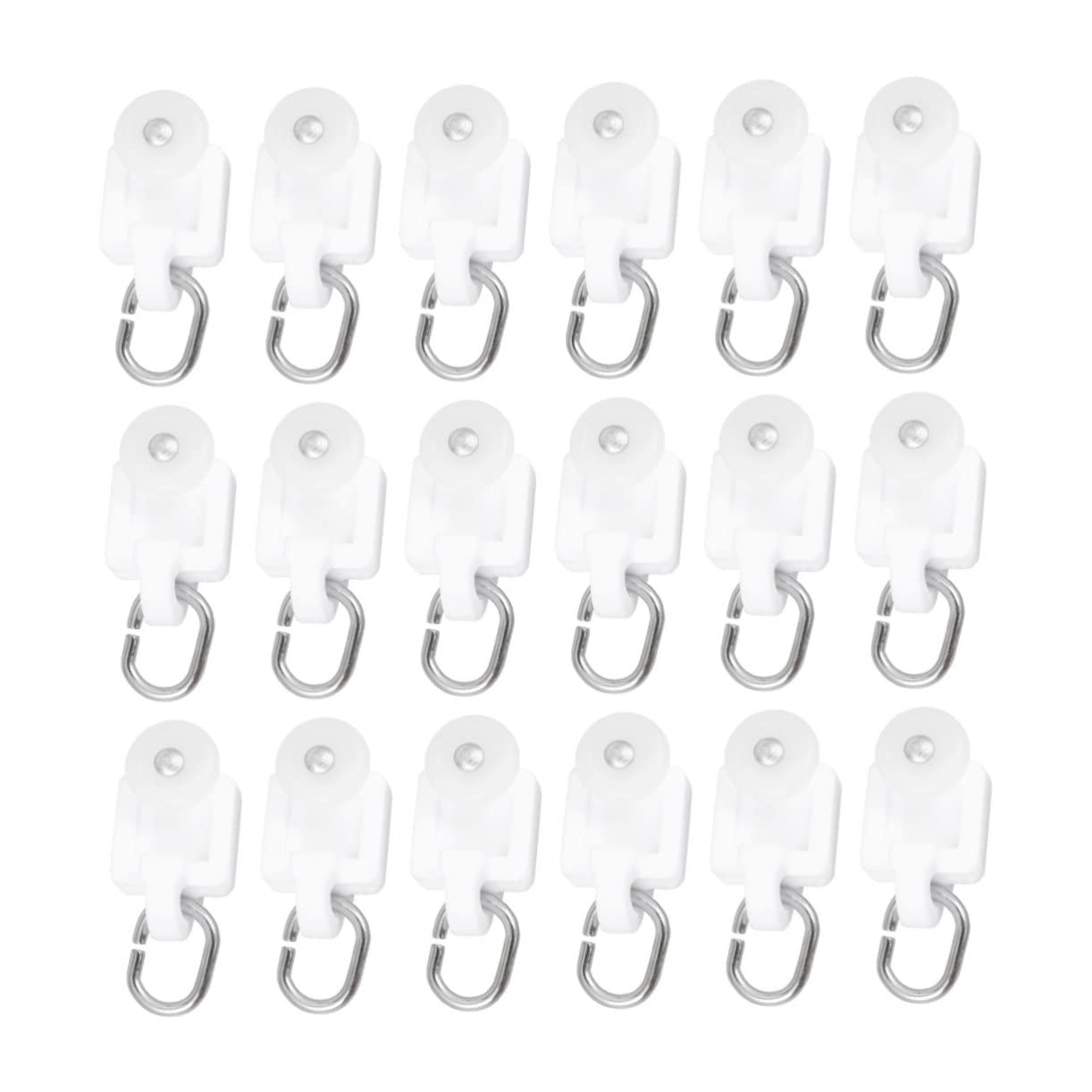GRIRIW Ball Bearing Carrier Curtain 50pcs Mute Hook Roller l Shape Curtain for Drapery