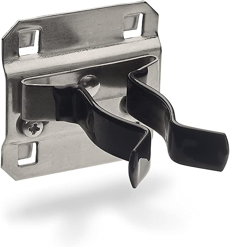 Triton Products (V63120 S.S. LocHook 1 in. to 2 in. Hold Range 2 in. Projection, Vinyl Dipped Stainless Steel Extended Spring Clip for SS LocBoard, 3 Pack, Silver