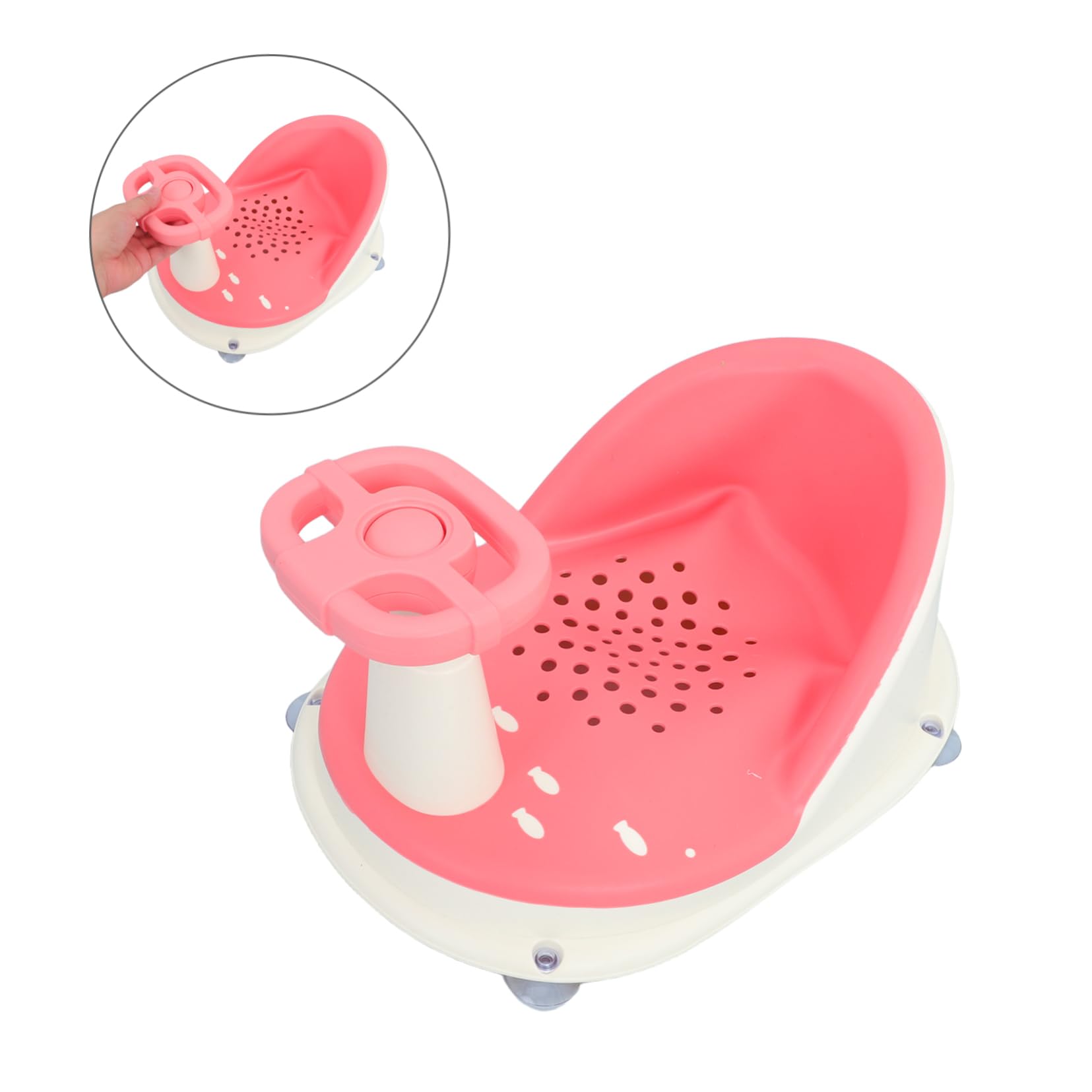 BESTonZON Sitz für Babybadewanne Rutschfest mit Höhenverstellbarkeit und Schnellem Ablaufsystem Komfortabler Sitzwinkel für Babysicherheit und Hygiene