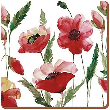 Creative Tops C000318 Marble Printed Cork-Backed Placemats, Rectangular, White / Grey, 30 x 23 cm, Set of 6