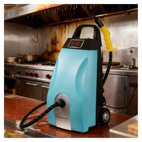 KUSOLE Limpiador a Vapor de Alta presión, Limpiador a Vapor Multifuncional de 3,5 L, Viene con 6 Cabezales de Cepillo, se calienta en 15 Segundos. Blue