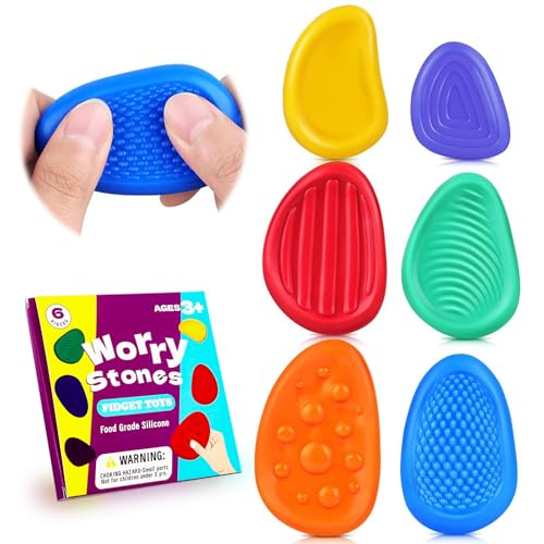 JWTRSVTY 6PCS Fidget Toys Sensory Stone, Fidget Toys Pietra Sensoriale,