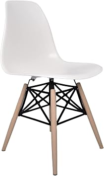 Eames Plastik Kafesli Sandalye - Cafe Balkon Mutfak Sandalyesi 1, Beyaz