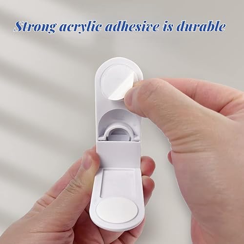 Miniatura 7 de Paquete de 2 correas de seguridad para niños, cerraduras de bebé para armarios y cajones, inodoro y más. Almohadillas adhesivas 3M. Fácil