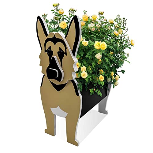 WXCOHB Regalos para los amantes de los perros, maceta de PVC con diseño de perro pastor alemán, bonita maceta para decoración de jardín, soporte para plantas en interiores y exteriores, bulldog