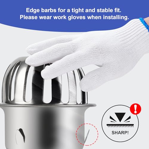 EFUTURETIME 2 Stück Laubfanggitter Edelstahl 58mm, Dachrinnen Laubschutz, Fallrohrgitter, Fallrohrschutz Dachrinnenschutz für Dachrohre, Abflüsse und Fallrohre