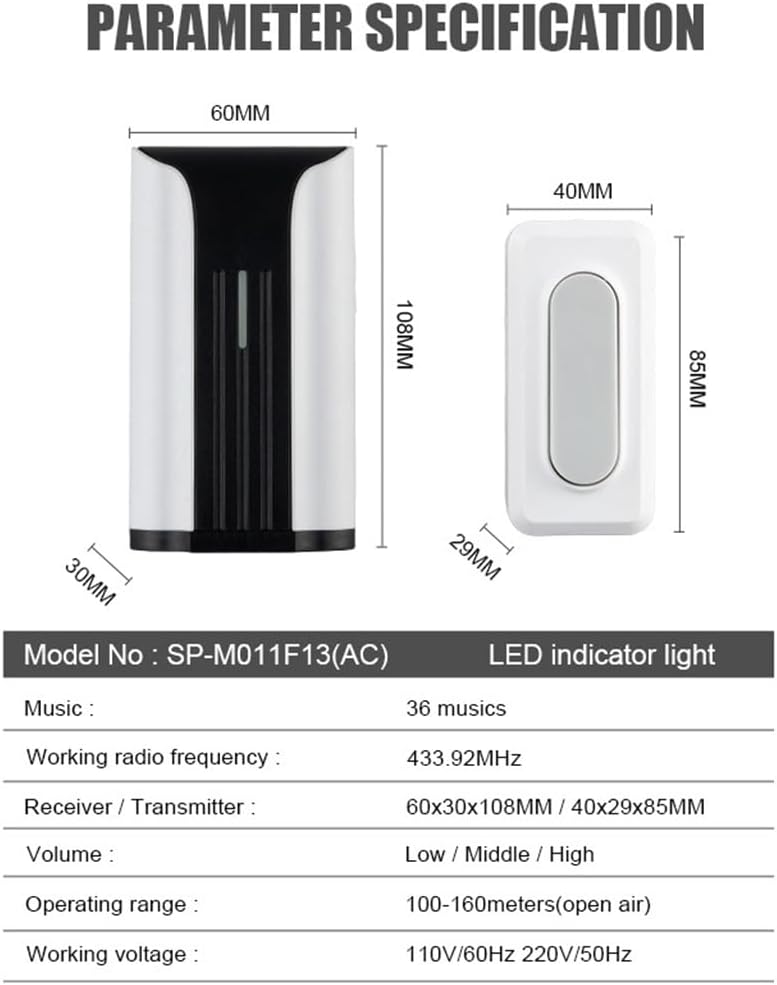 HBJWOV Self-generating Doorbell AC Smart Doorbell Manufacturer Without Battery