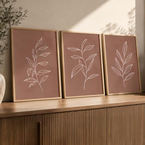 Image of kotart Aesthetic Botanical Art Home Decoration Painting | Floral Paintings With Frame For Living Room Bed Room Hotel Wall Decor Digital Reprint Set of 3 (14x20 Inch)