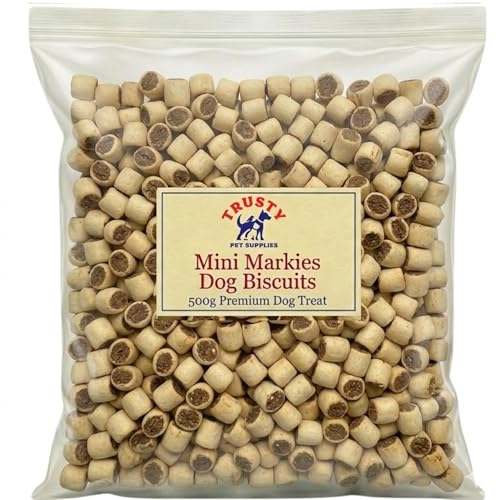 Mini Markies Dog Biscuits 500g | Crunchy Dog Biscuit with Meaty Centre | Training Treats for Dogs | Dog Treats for Small Dogs Medium & Seniors | Small Dog Biscuits | by Trusty Pet Supplies