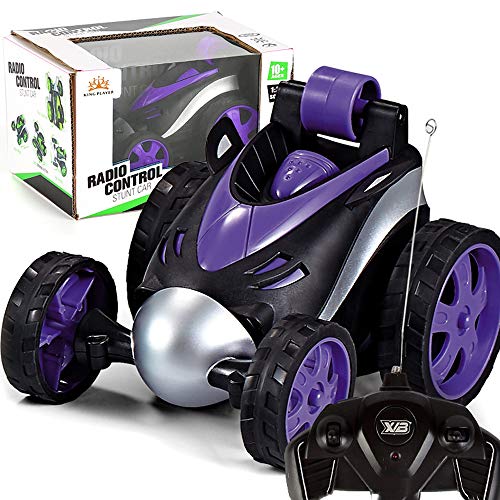 Uuq Inalámbrico Coche Teledirigido,Tumbling Stunt Car,Chico Niño Juguete Camión,90 ° En Posición Vertical,En El Futuro,Crashworthy Carrocería,Purple