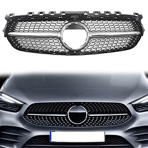 Grille de course Benz W247 Classe B style diamant argenté éclatant pour capot
