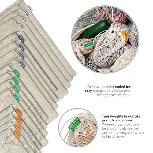 17 Reusable Cotton Mesh Bags