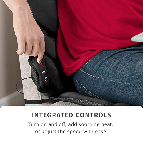 Homedics Heated Vibrating Massage Cushion, Vibrating Neck And Back Massager, 5 Vibrating Motors And Soothing Heat For An Aching Or Sore Back #TOP2