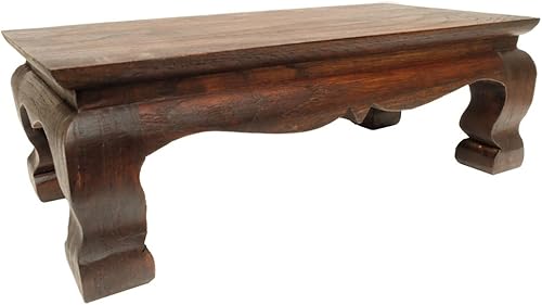 Miniatura 2 de Design by UnseenThailand - Mini mesa de Buda, estatua de soporte de adoración, pedestal tailandés, talla de madera tailandesa (8 x 4 pulgadas de