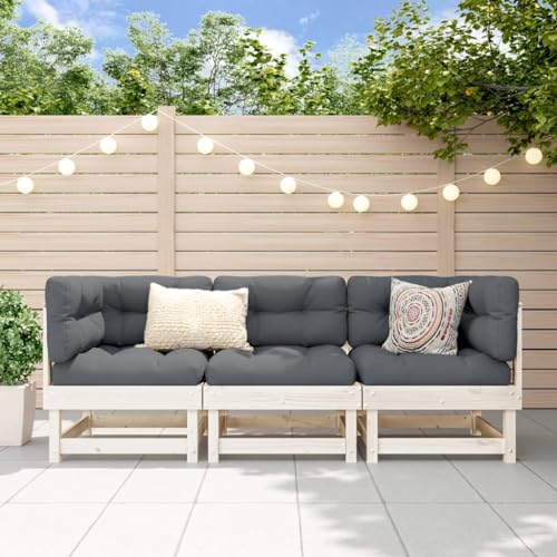 Xichuzi Juego de Muebles de jardín 3 pzas Madera Maciza de Pino Blanco, Conjunto Jardin Exterior, Muebles Jardin Exterior, Conjunto Terraza, Terraza Exterior Chill out - 825416
