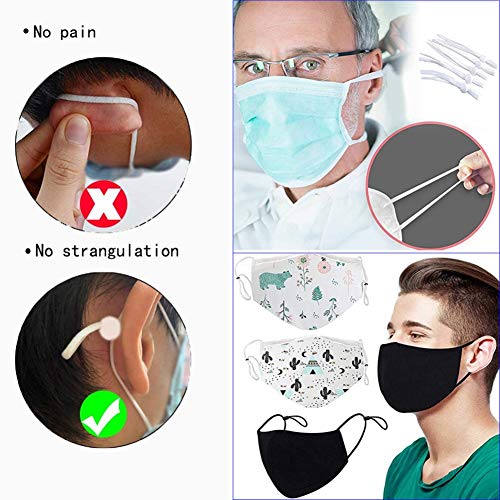 100 Pieces Black Sewing Elastic Band Cord With Adjustable Buckles, Adult Children Stretchy Face Cover Earloop Earmuff Strap String Rope For Diy Making #TOP4