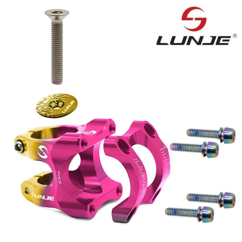 Compatible avec Potence Trottinette Électrique pour guidon Ø31,8 mm EWPM-003 Rose-Jaune
