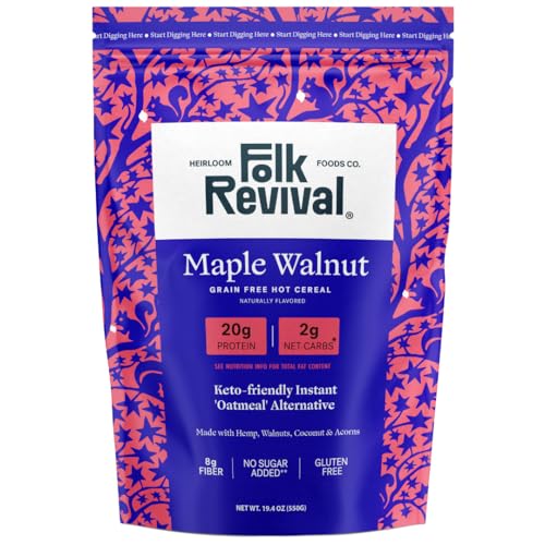 Folk Revival Maple Walnut Keto Instant 'Oatmeal' - 20g Protein,