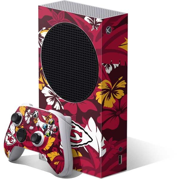 Skinit Decal Gaming Skin Compatible with Xbox Series S Bundle - Officially Licensed NFL Kansas City Chiefs Tropical Print Design